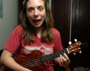 End of the song, "I did it!" face.